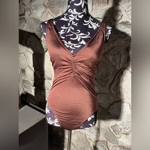 NWT Shade & Shore Brown One Piece Swimsuit M